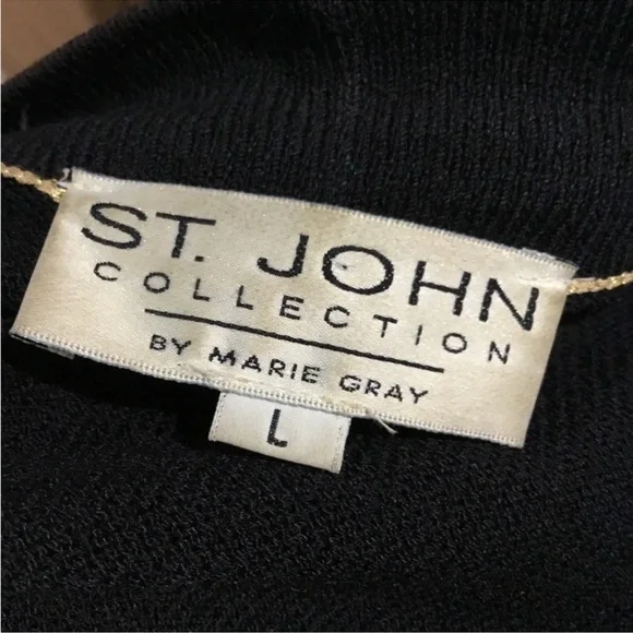 St. John Collection Black and Gold Cardigan Jacket - Picture 5 of 7